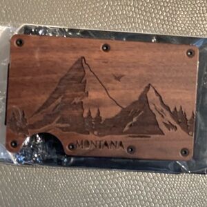 Mens RDF wooden card holder/ Money clip
